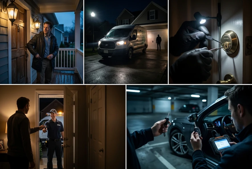 Emergency Locksmith providing urgent lockout help