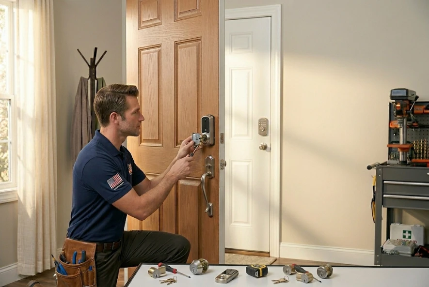 Rekeying vs. Replacing Locks: Guide explaining how replacing a door lock works for a secure Florida home entryway.
