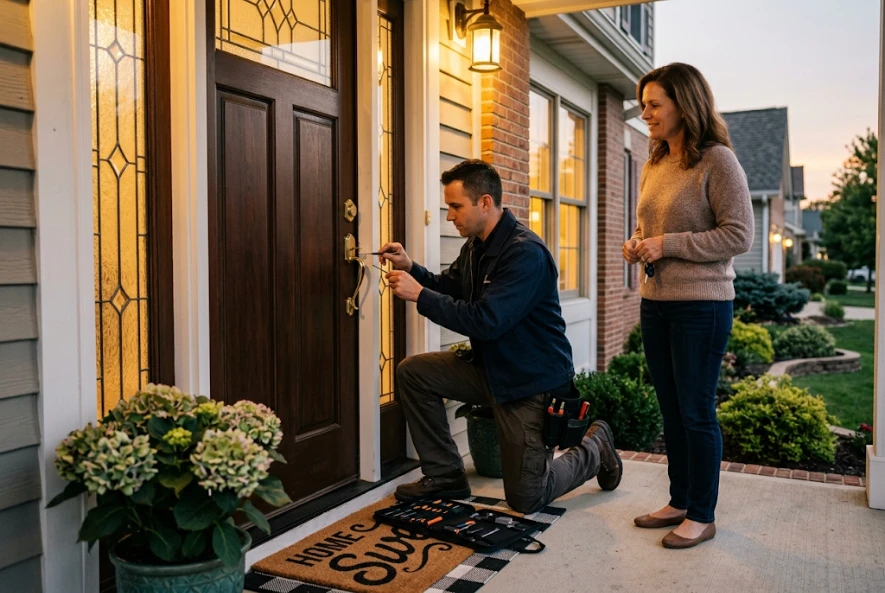 Emergency Locksmith service helping during a lockout
