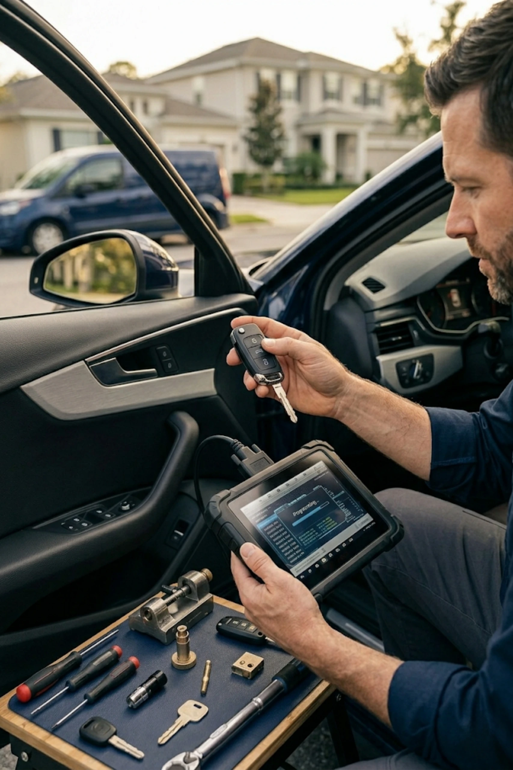 Auto locksmith in Cooper City for car key replacement, key fobs, and vehicle lockouts