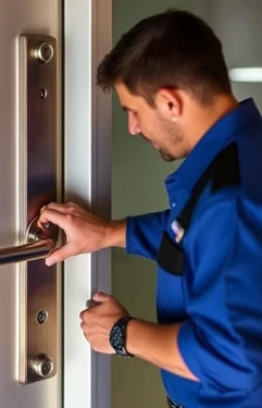 Emergency locksmith Atlantis technician providing door lock service